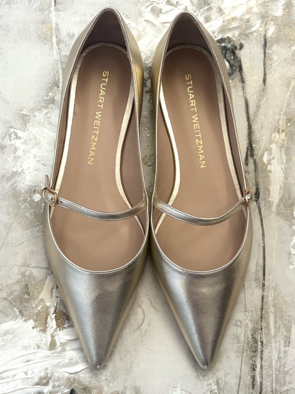 Stuart Weitzman Metallic Gold Flats